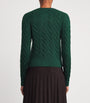Polo Ralph Lauren Green Wool-Cashmere Cable-Knit Cardigan