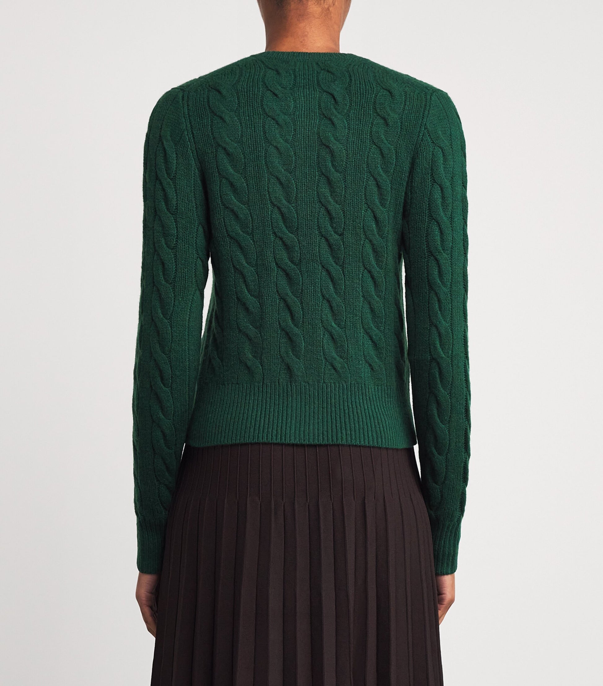 Polo Ralph Lauren Green Wool-Cashmere Cable-Knit Cardigan