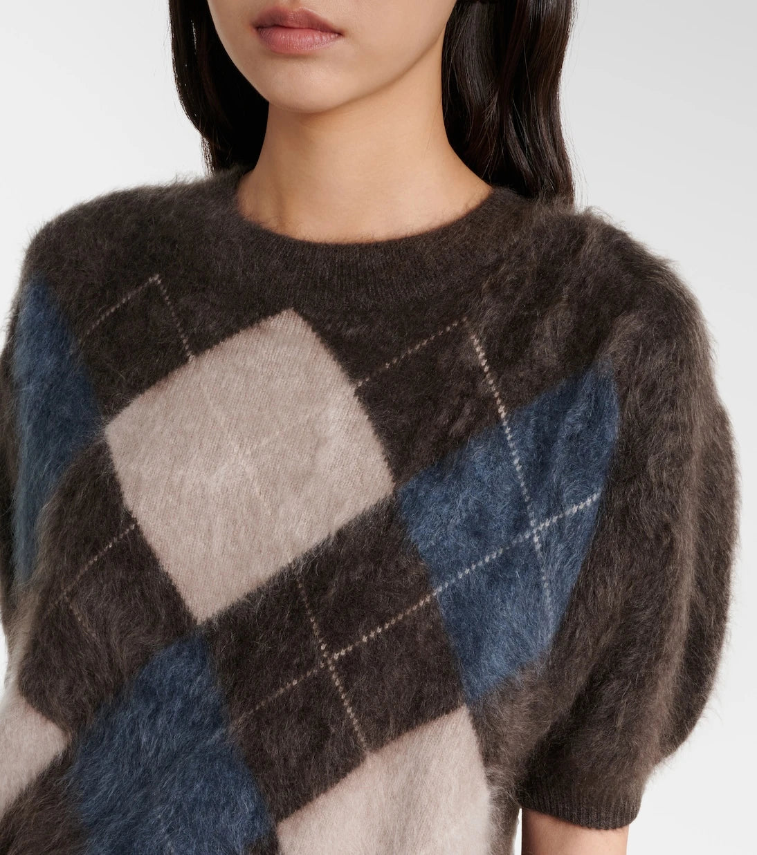 Lisa Yang - Juniper argyle knitted cashmere top
