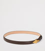 Brown Leather Diamond Clasp Belt