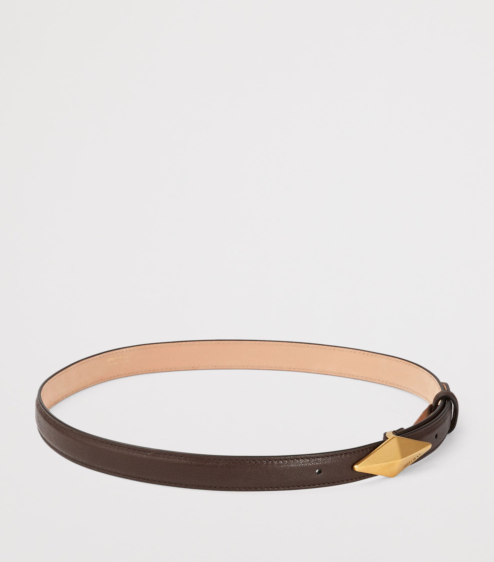 Brown Leather Diamond Clasp Belt