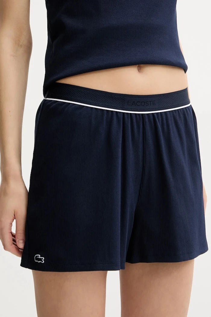 Lacoste kadın pamuklu elastanlı iki parçalı pijama