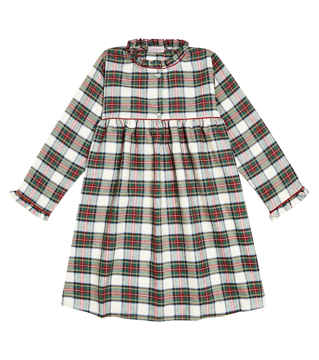 La Coqueta - Checked cotton-blend pajama dress