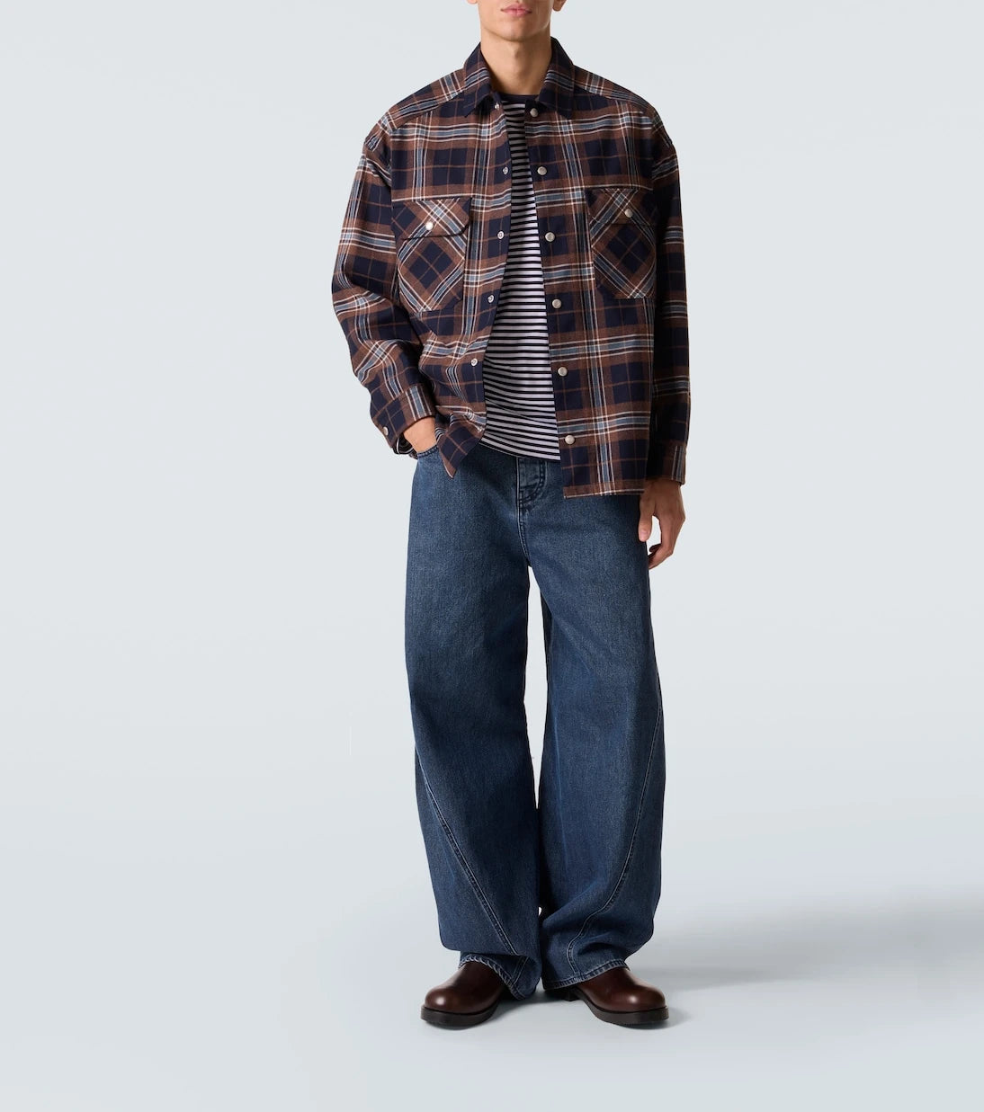Comme des Garçons Homme - قميص اوفرشيرت قطني كاروهات