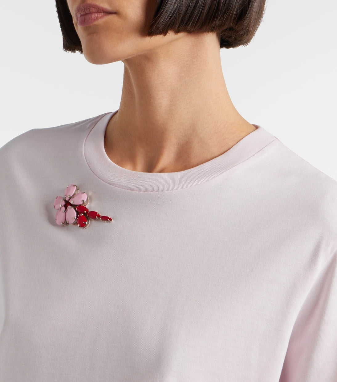 Simone Rocha - تي شيرت من القطن جيرسيه مزين