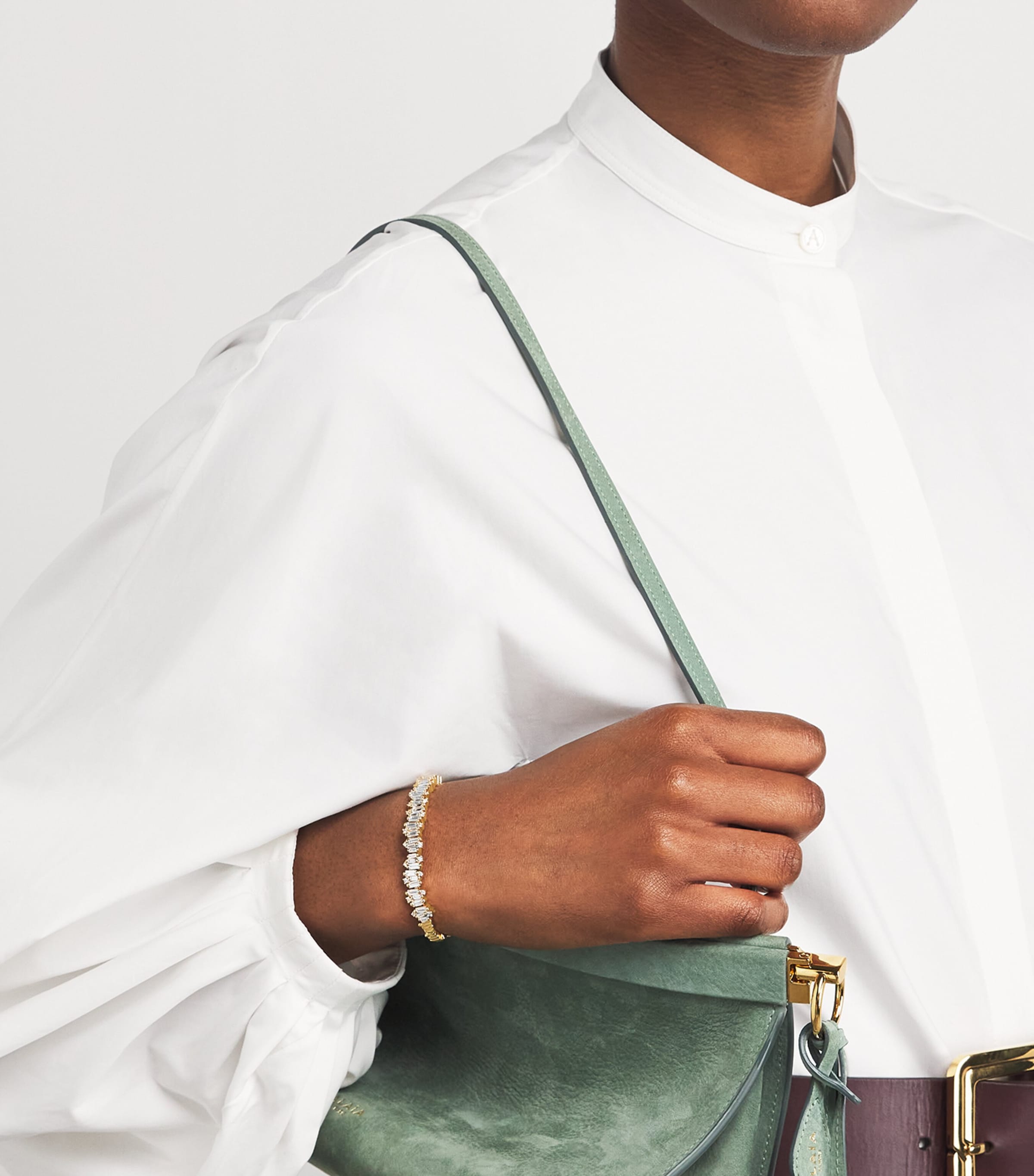 Small Yellow Gold and Diamond Shimmer Audrey Bangle