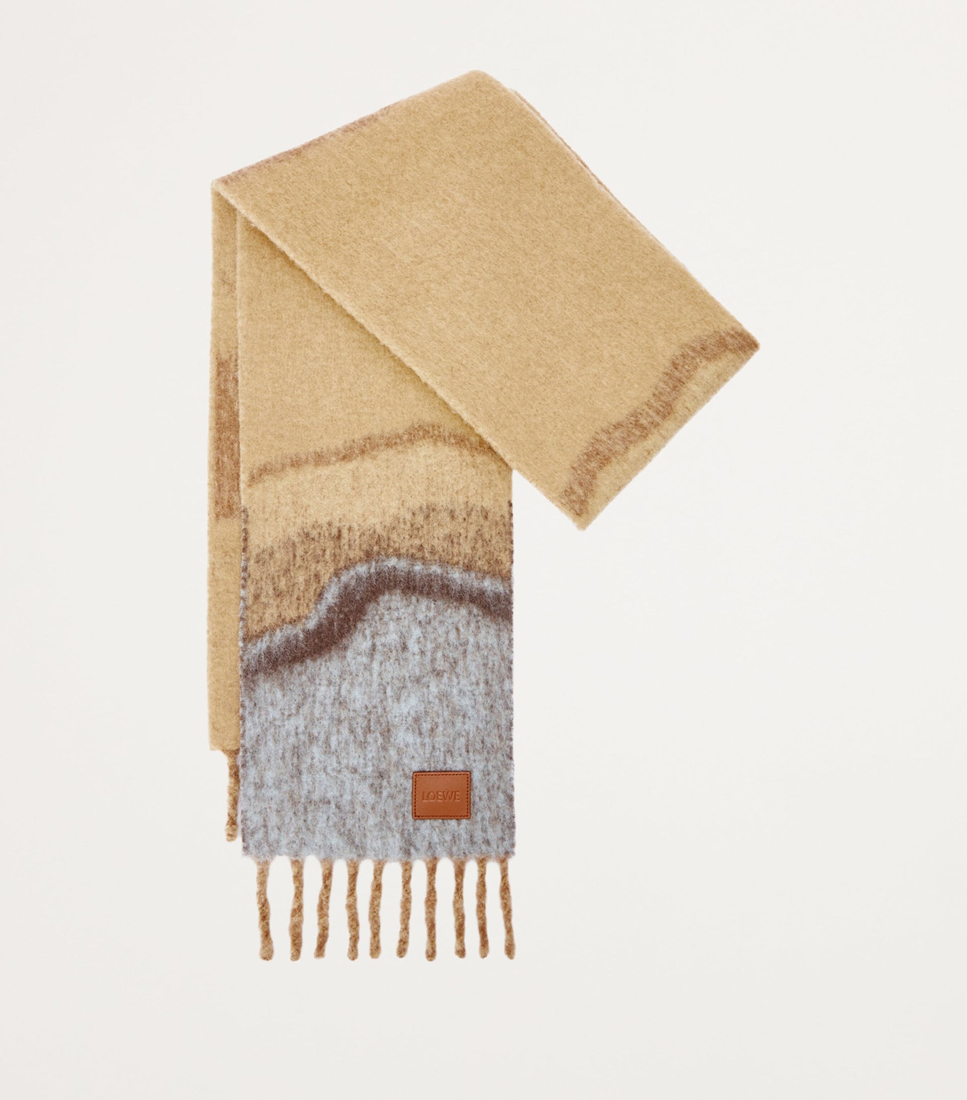 LOEWE Brown Alpaca-Blend Marble Scarf