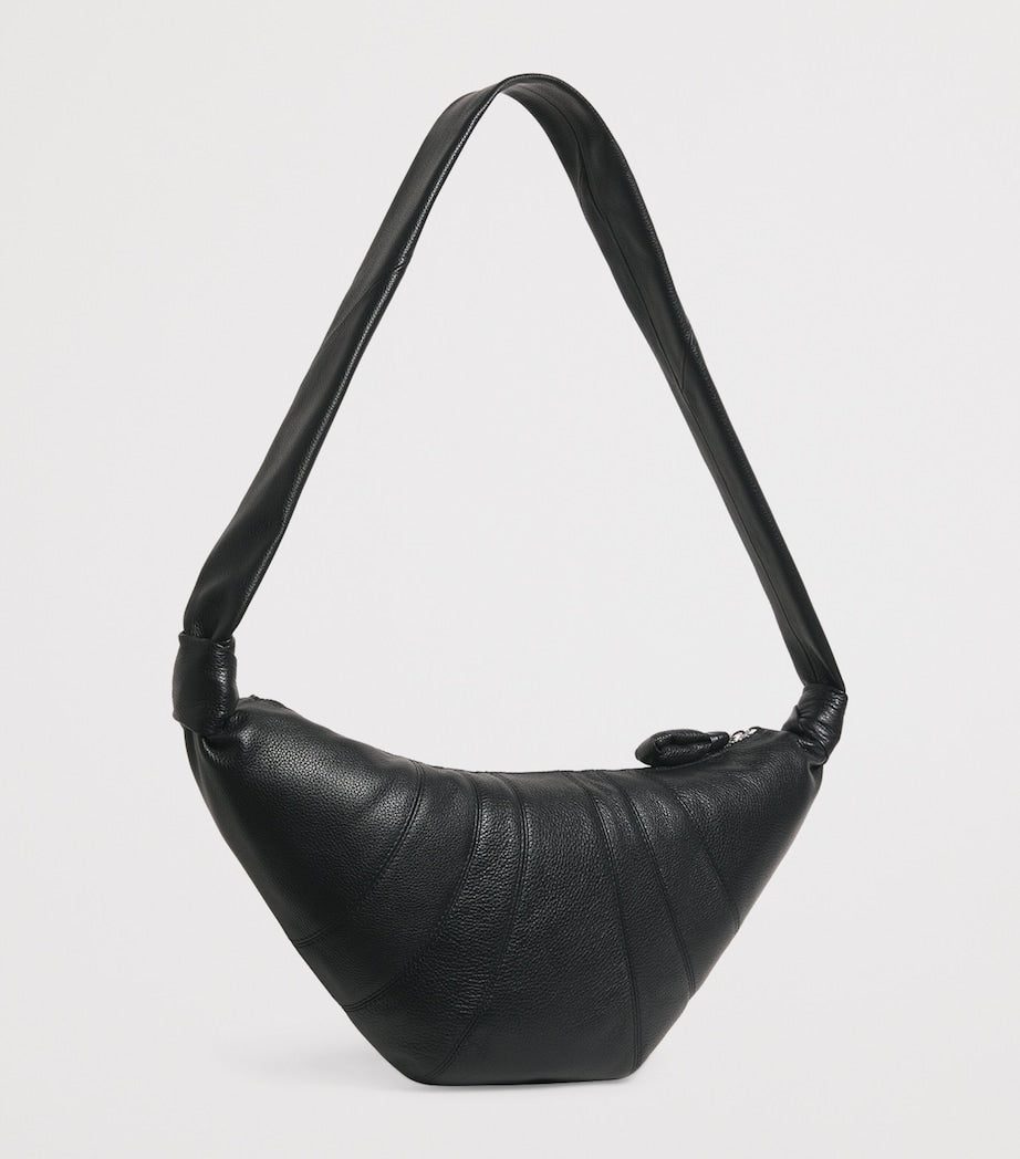 Medium Grained Leather Croissant Shoulder Bag