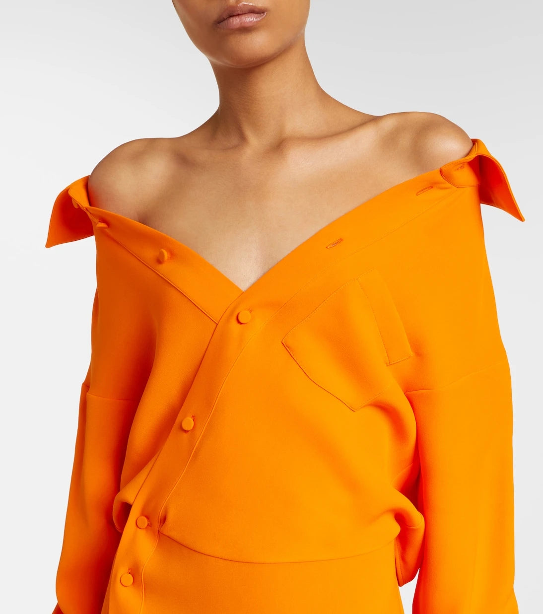 Balenciaga - Off-shoulder silk gown