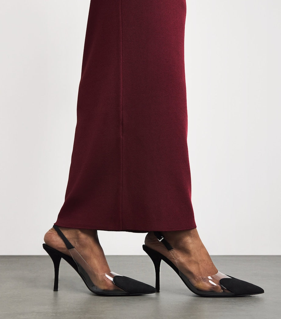 Alaïa Black Suede Coeur Slingback Pumps 90