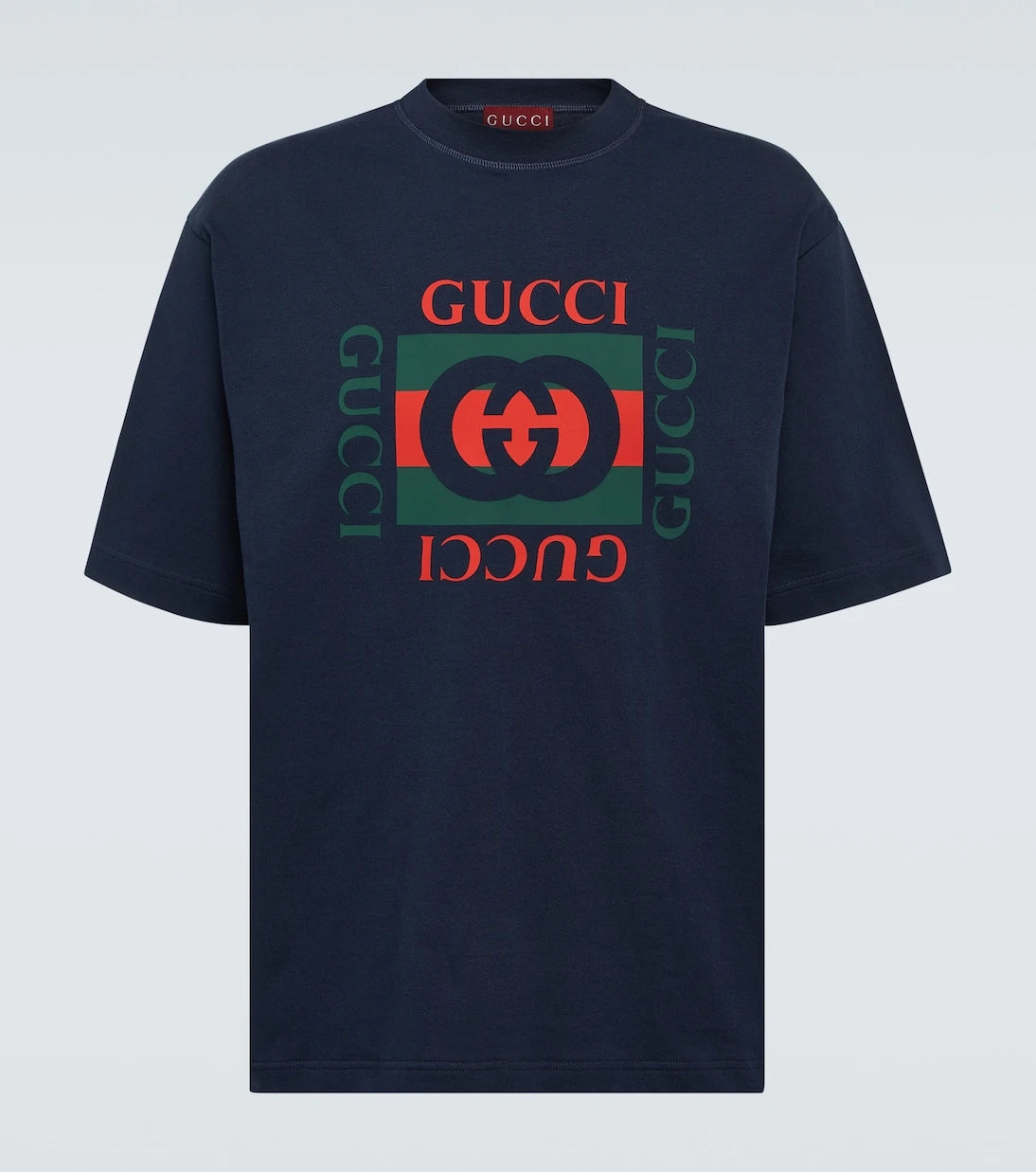 Gucci - تي شيرت جيرسيه قطني بشعار العلامة