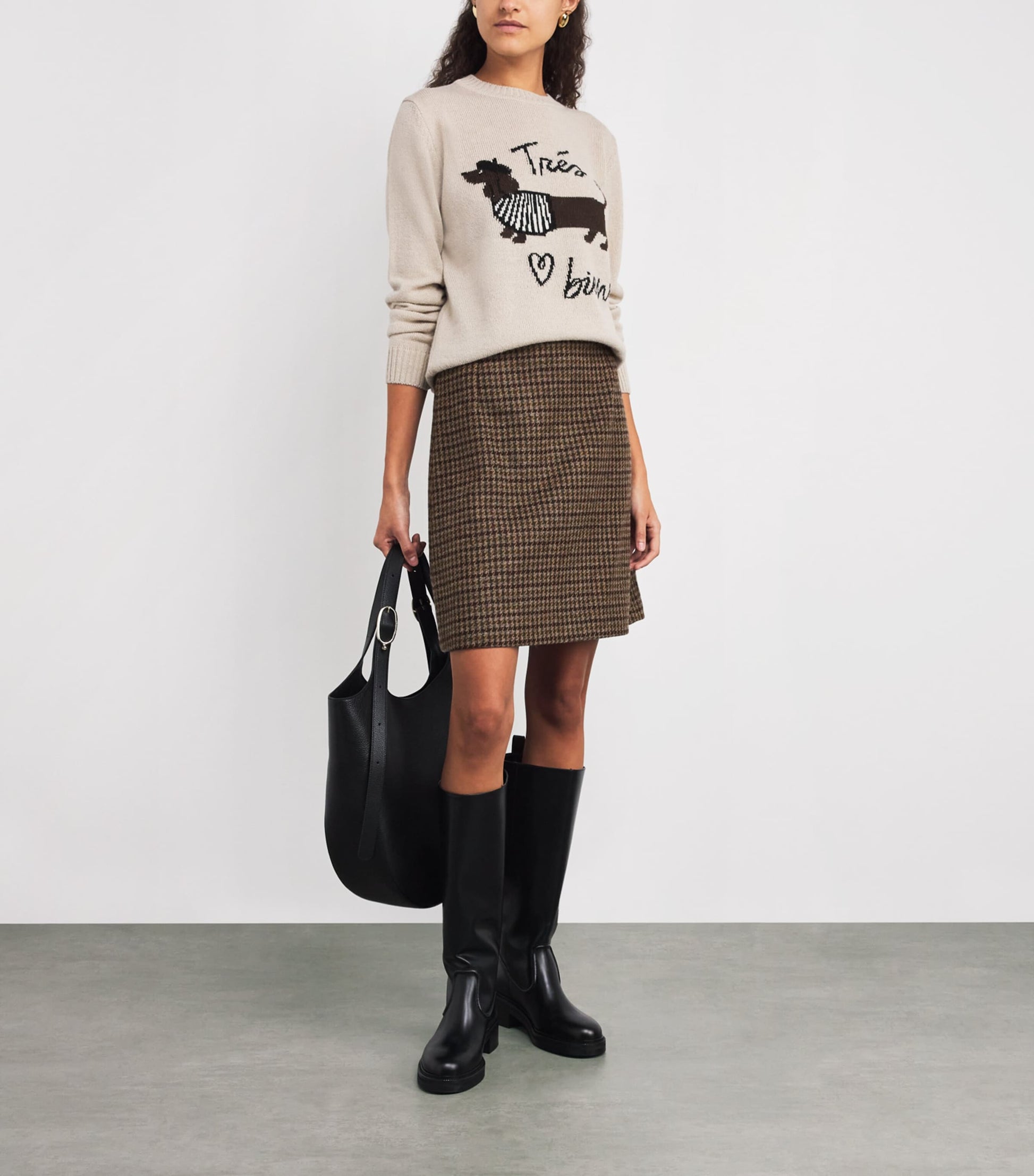 Weekend Max Mara Purple Wool-Blend A-Line Skirt