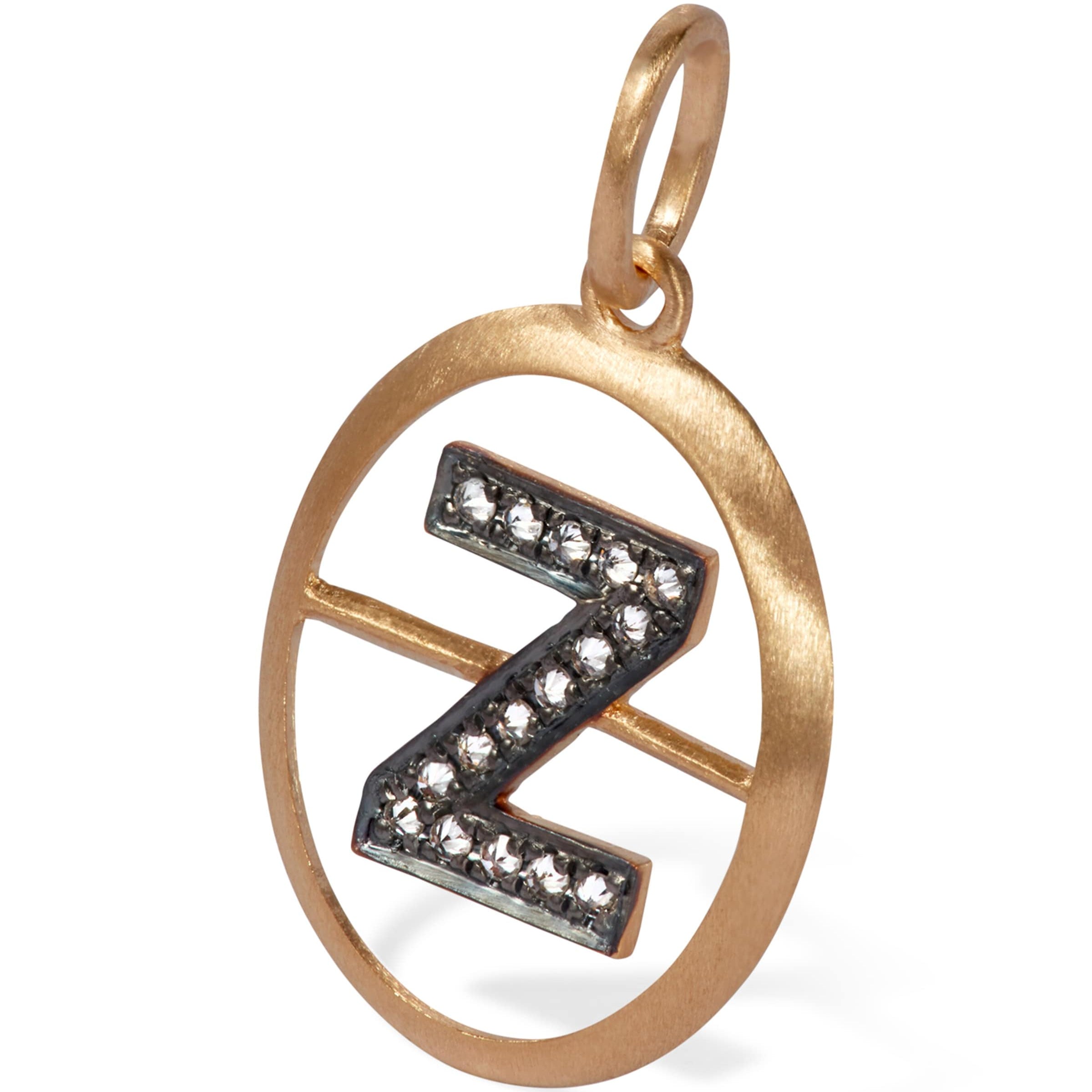 Annoushka Yellow Gold and Diamond Initial Z Pendant