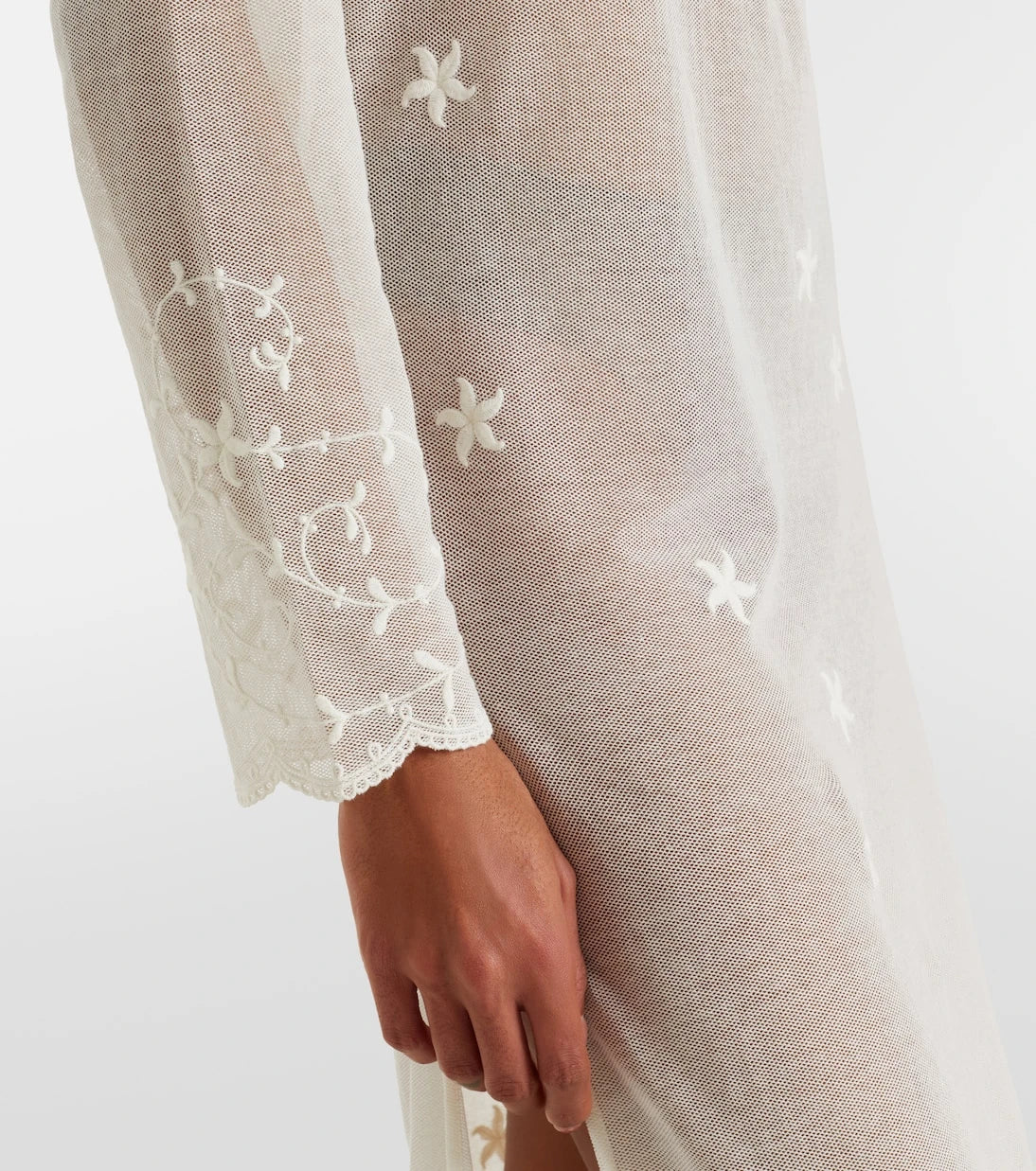 Posse - Cove embroidered sheer cotton tulle kaftan