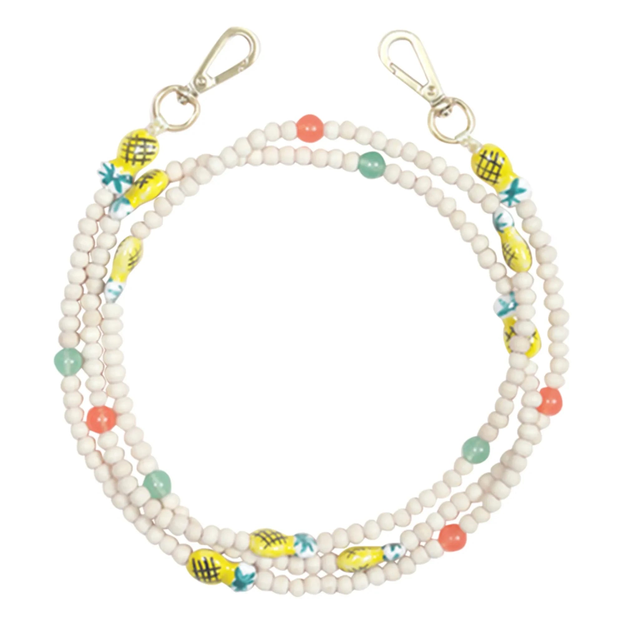 Louvini - Arielle Pineapple Wooden Bead Phone Strap | Yellow