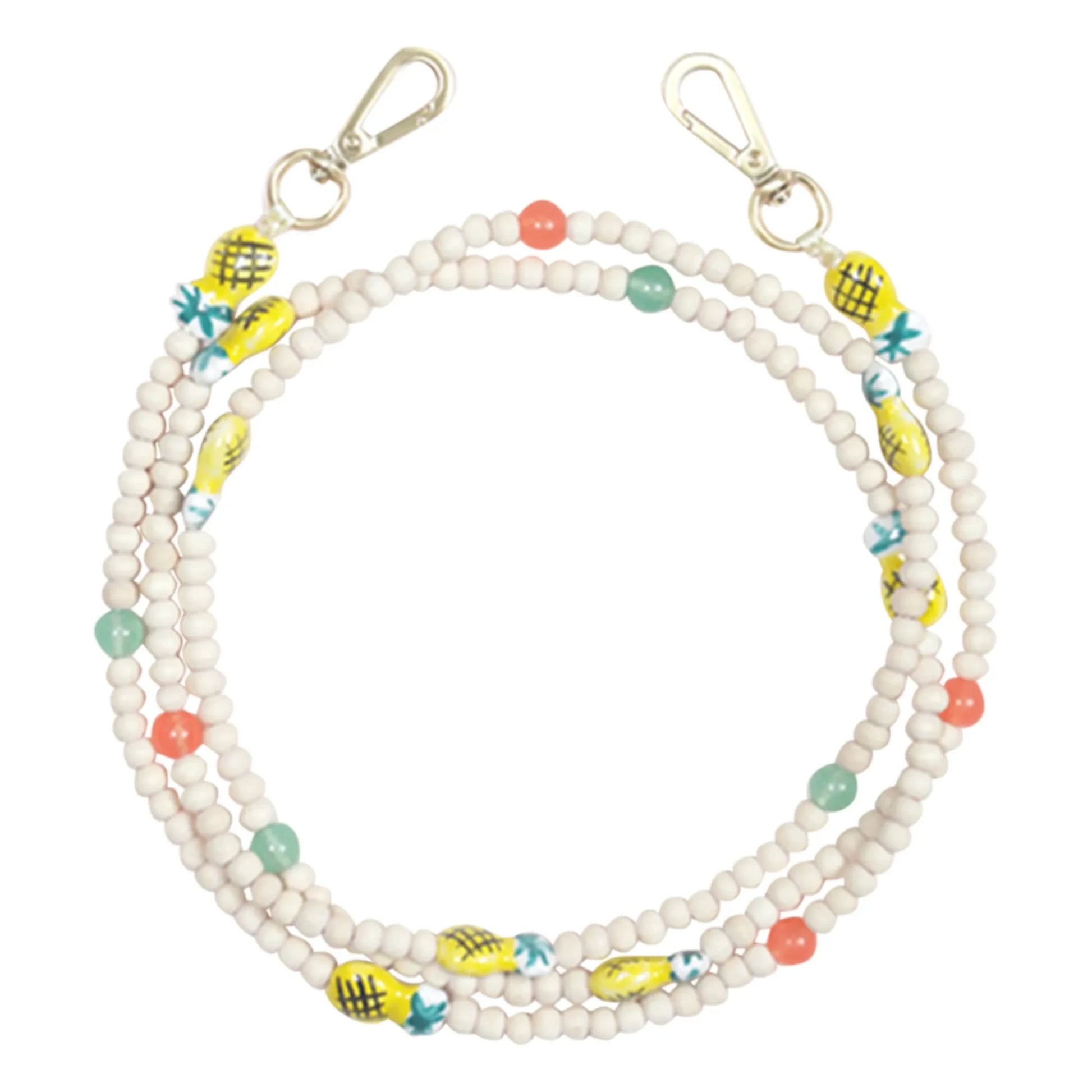 Louvini - Arielle Pineapple Wooden Bead Phone Strap | Yellow