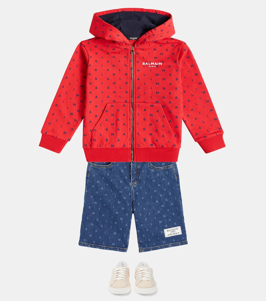 Balmain Kids - Logo cotton zip-up hoodie