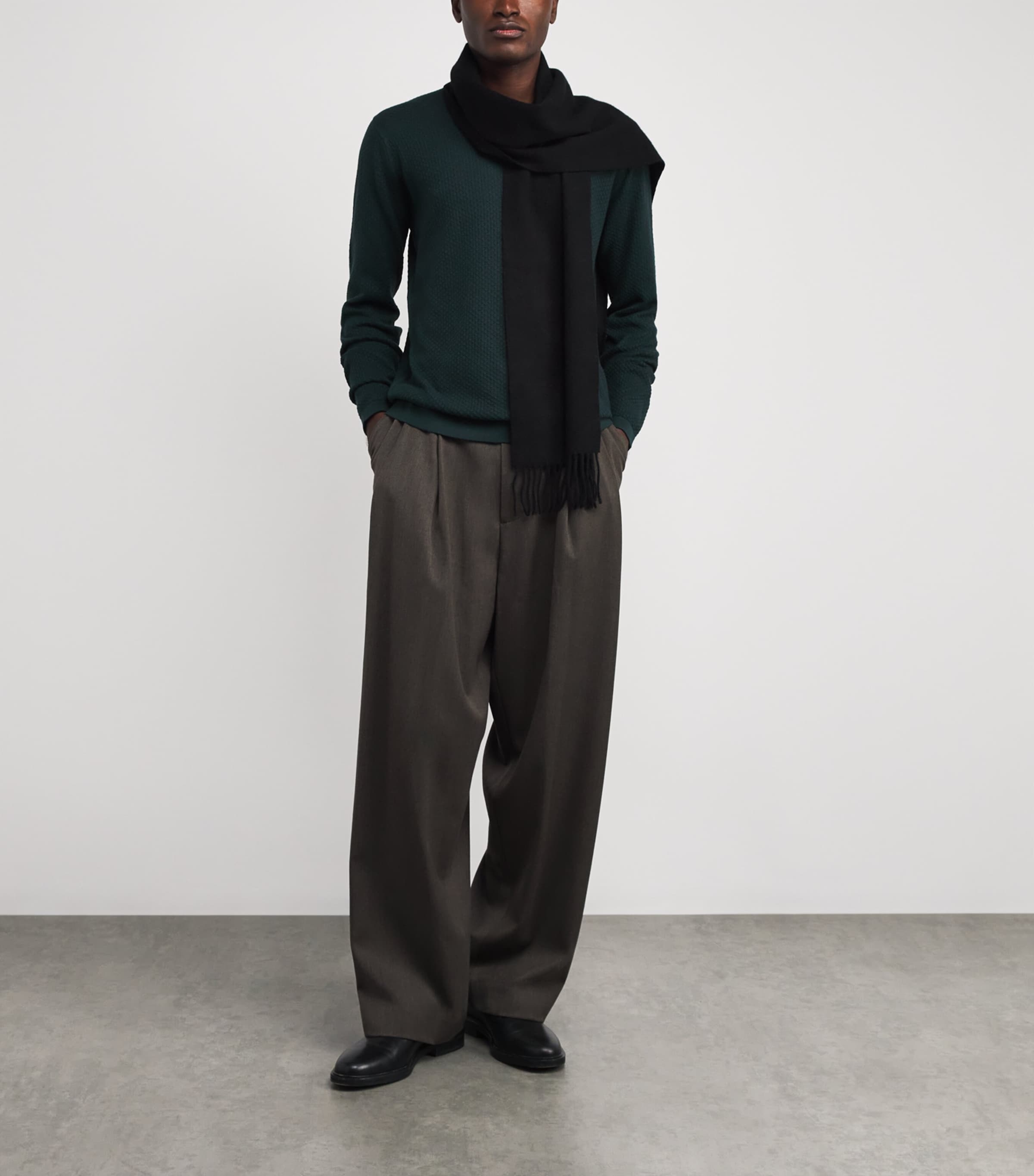 John Smedley Green Merino Wool Textured Sweater