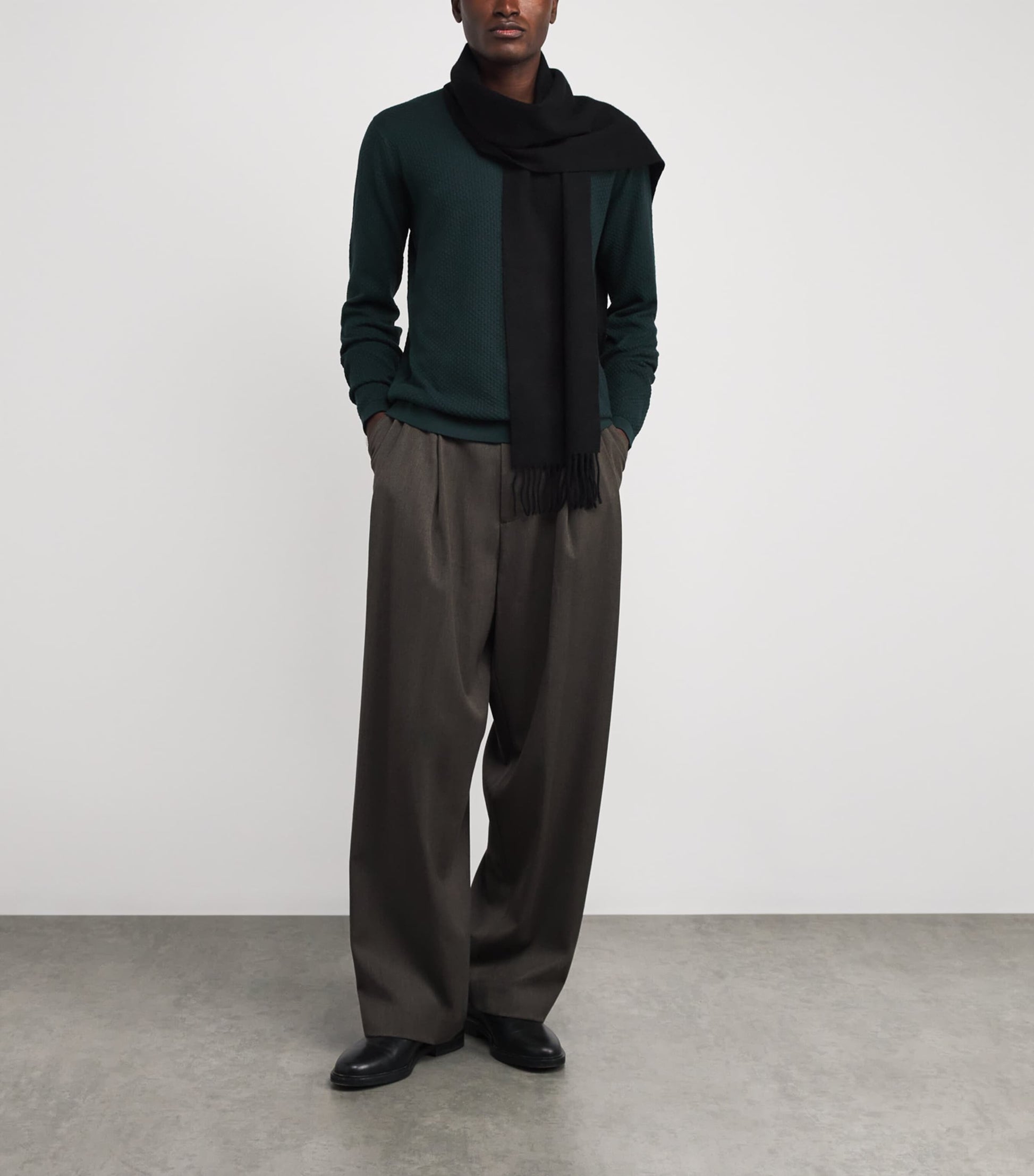 John Smedley Green Merino Wool Textured Sweater