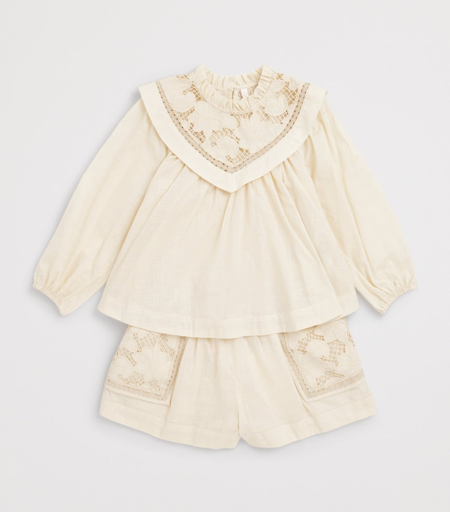Zimmermann Kids Cotton Lucky Broderie Top (2-12 Years)
