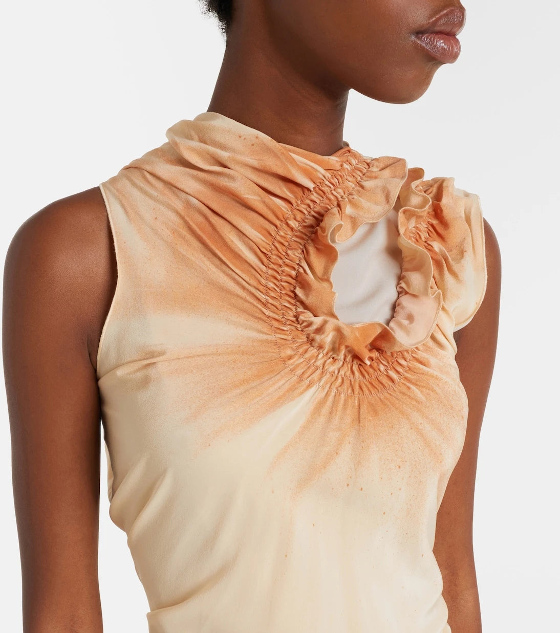 Victoria Beckham - Asymmetric smocked silk cocktail dress