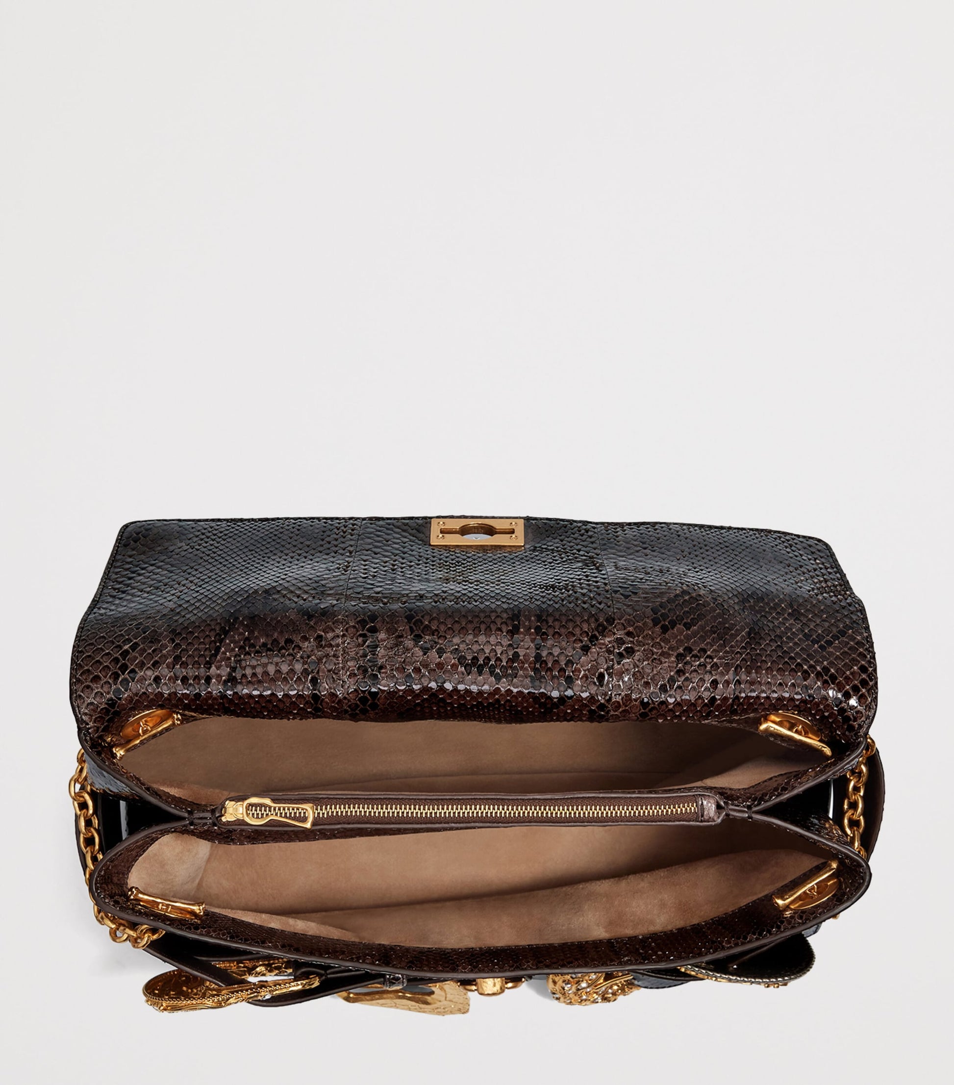 Schiaparelli Python Skin Belts Soft Secret Shoulder Bag