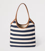 Miu Miu Blue Canvas-Leather Ivy Tote Bag