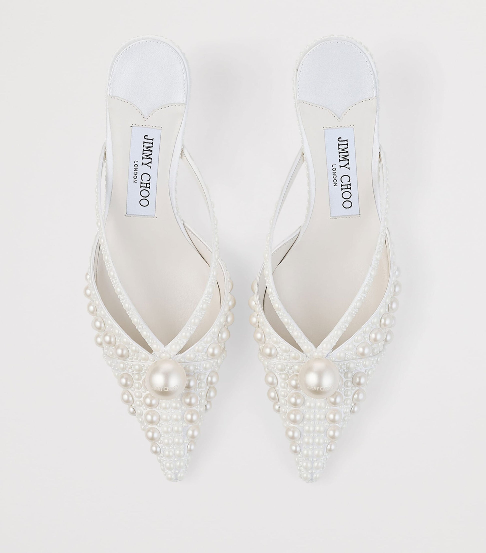 White Sana 50 Satin Embellished Mules