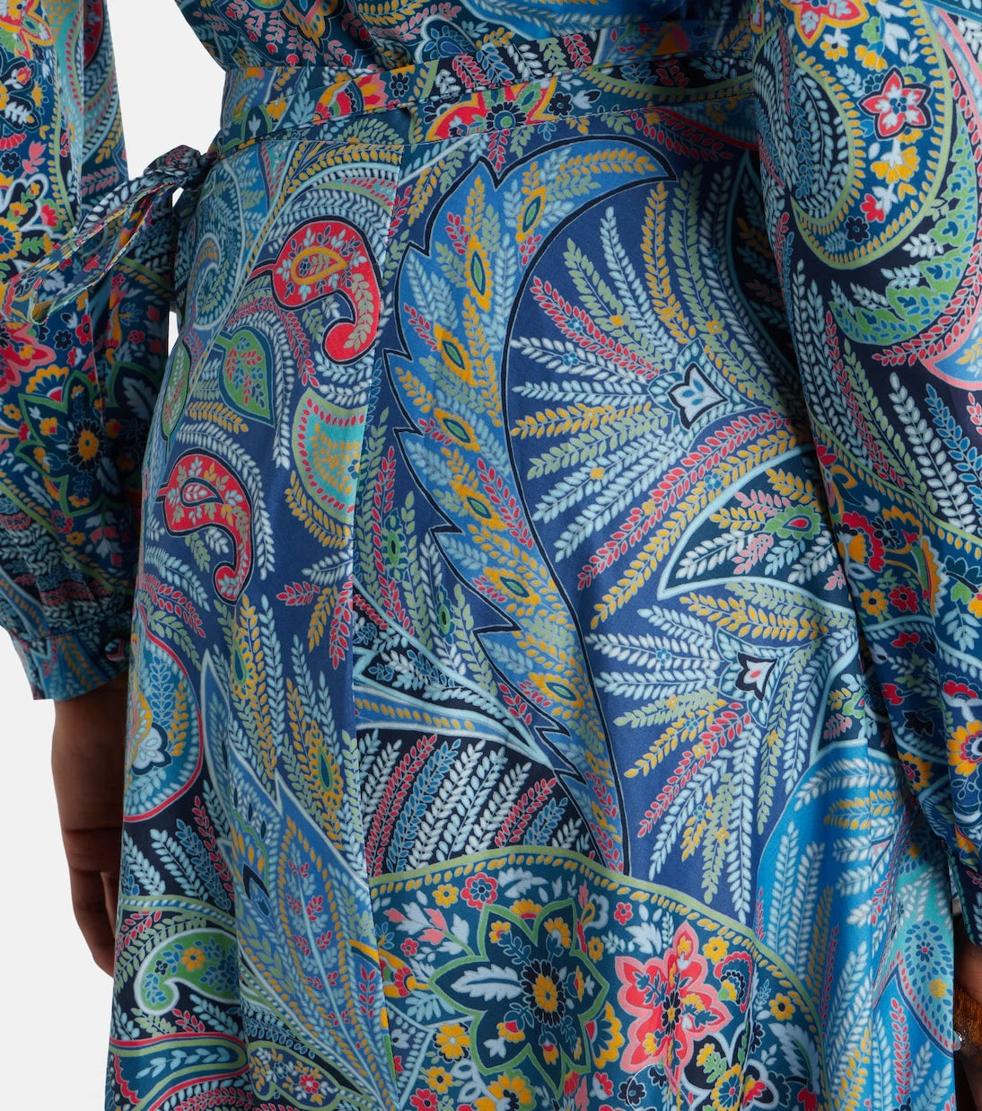 Etro - Paisley ruffled cotton-blend midi skirt