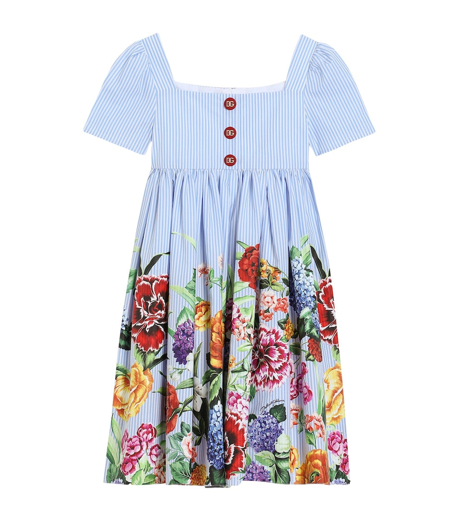 Dolce & Gabbana Kids Stripe Floral Dress (8-12+ Years)