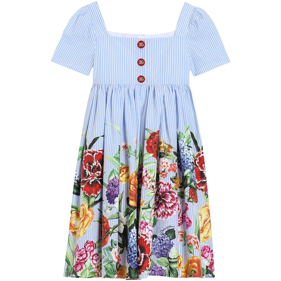 Dolce & Gabbana Kids Stripe Floral Dress (8-12+ Years)