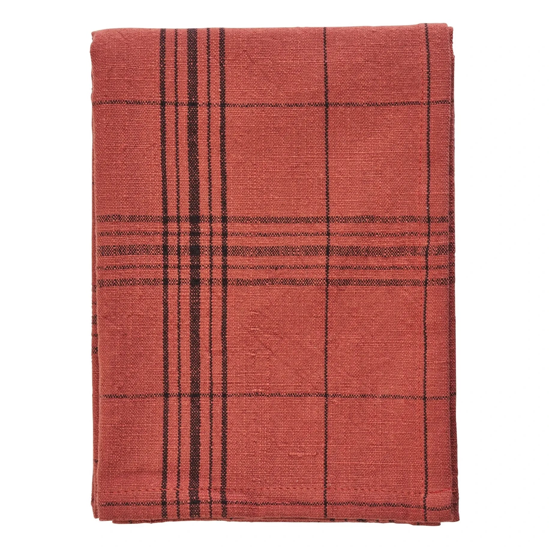 Madam Stoltz - Cotton check kitchen towel | Red