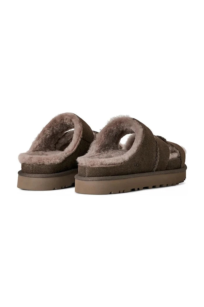 Велурени чехли UGG W Greenport Cross Strap Slide