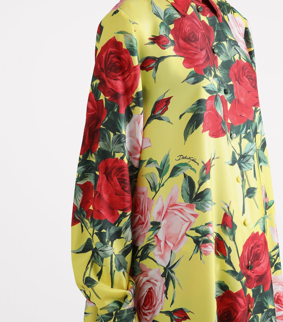 Dolce & Gabbana Multi Silk Floral Maxi Tunic Dress