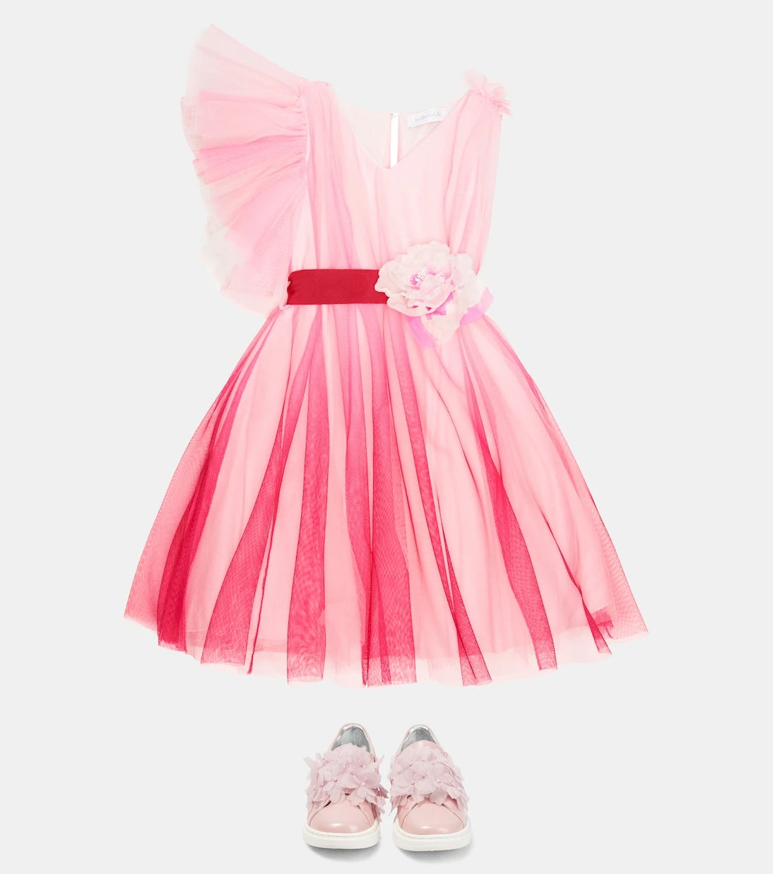 Monnalisa - Ruffle-trimmed tulle dress