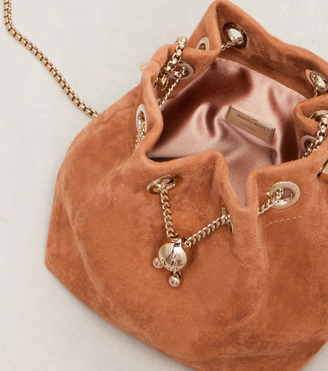 Jimmy Choo - Bon Bon Small suede bucket bag