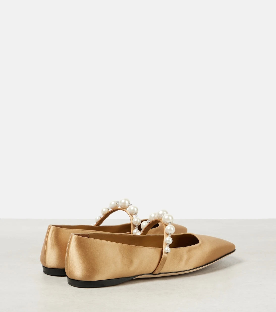 Jimmy Choo - Ade embellished satin Mary Jane flats