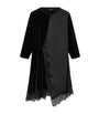 Black Satin-Velvet Lana Midi Dress