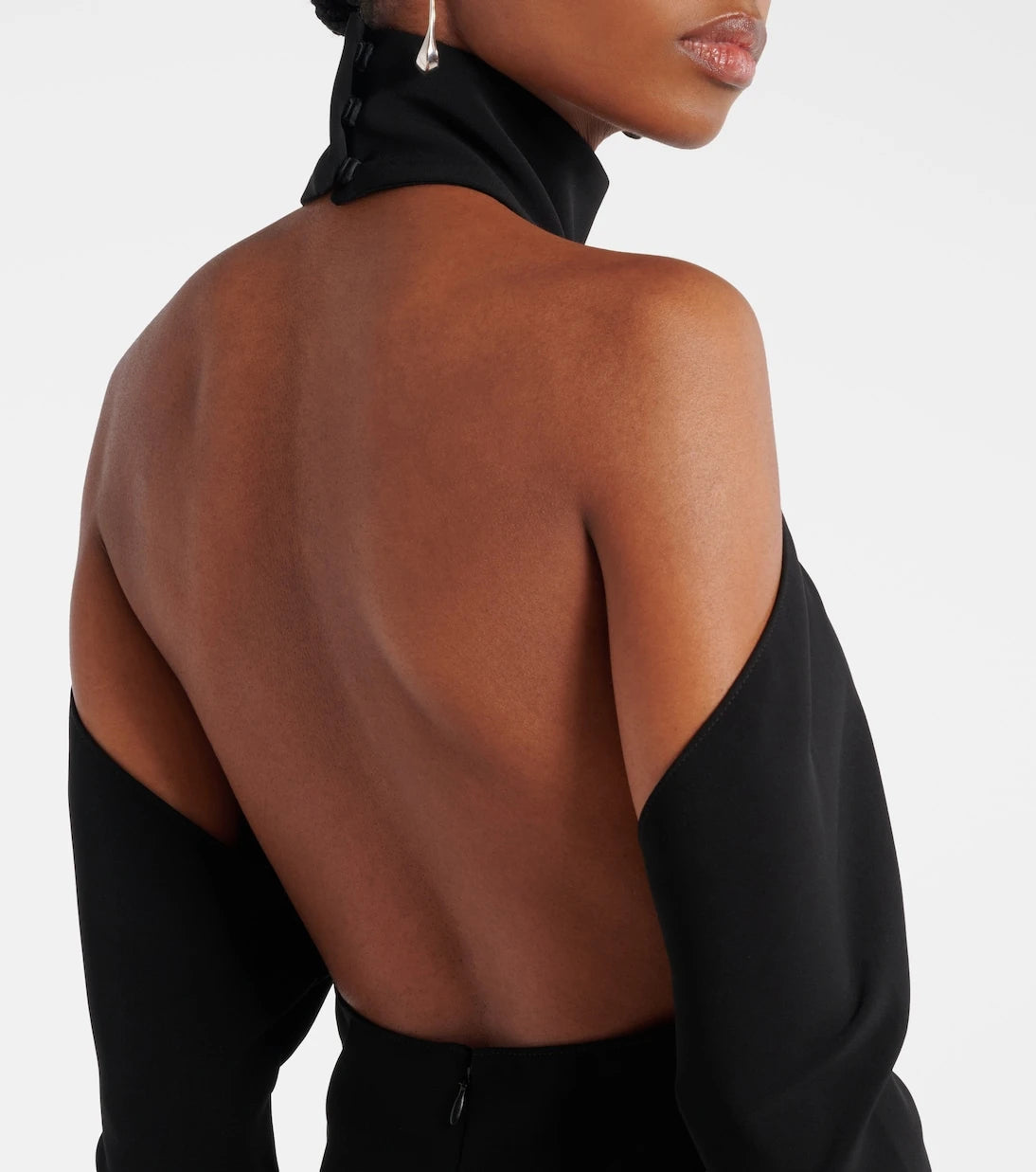 Courrèges - Circle open-back high-neck gown