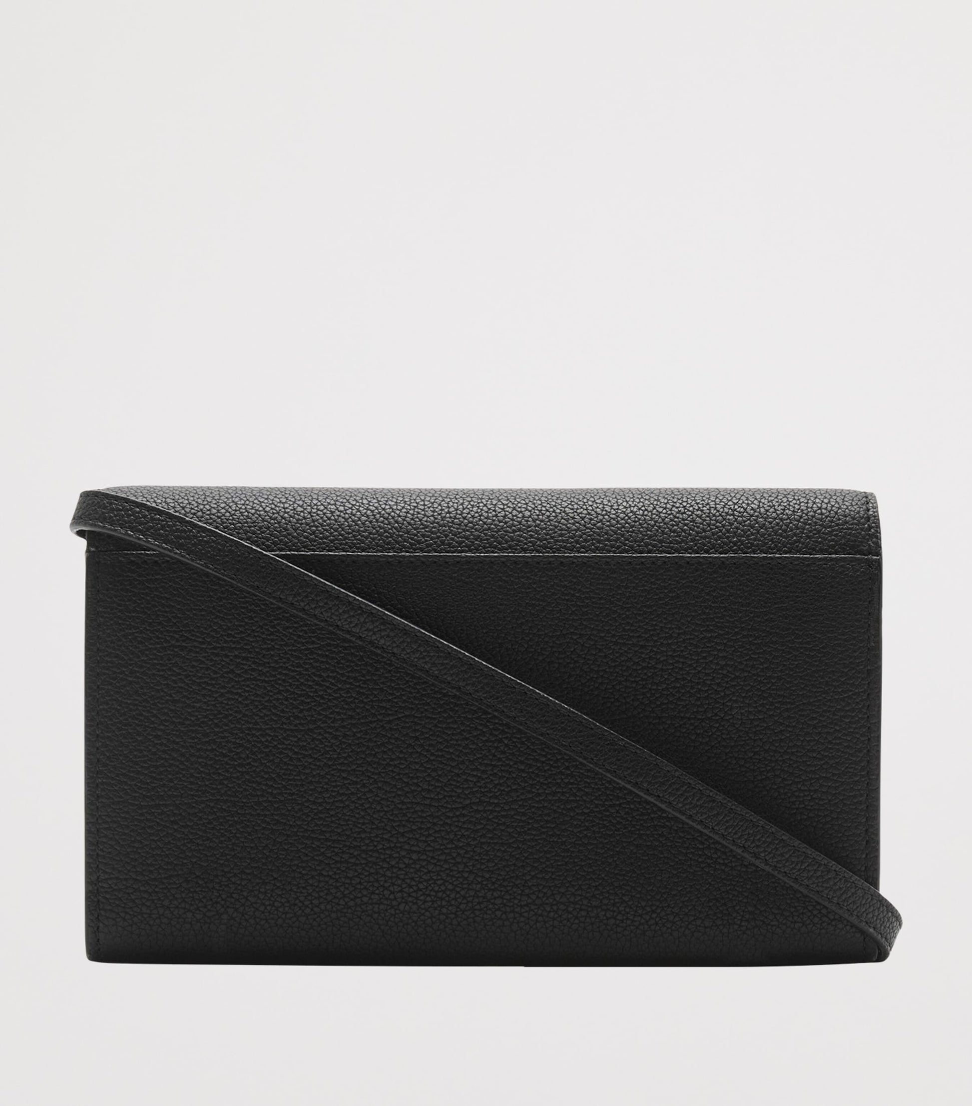 Black Leather Cotswolds Strap Wallet