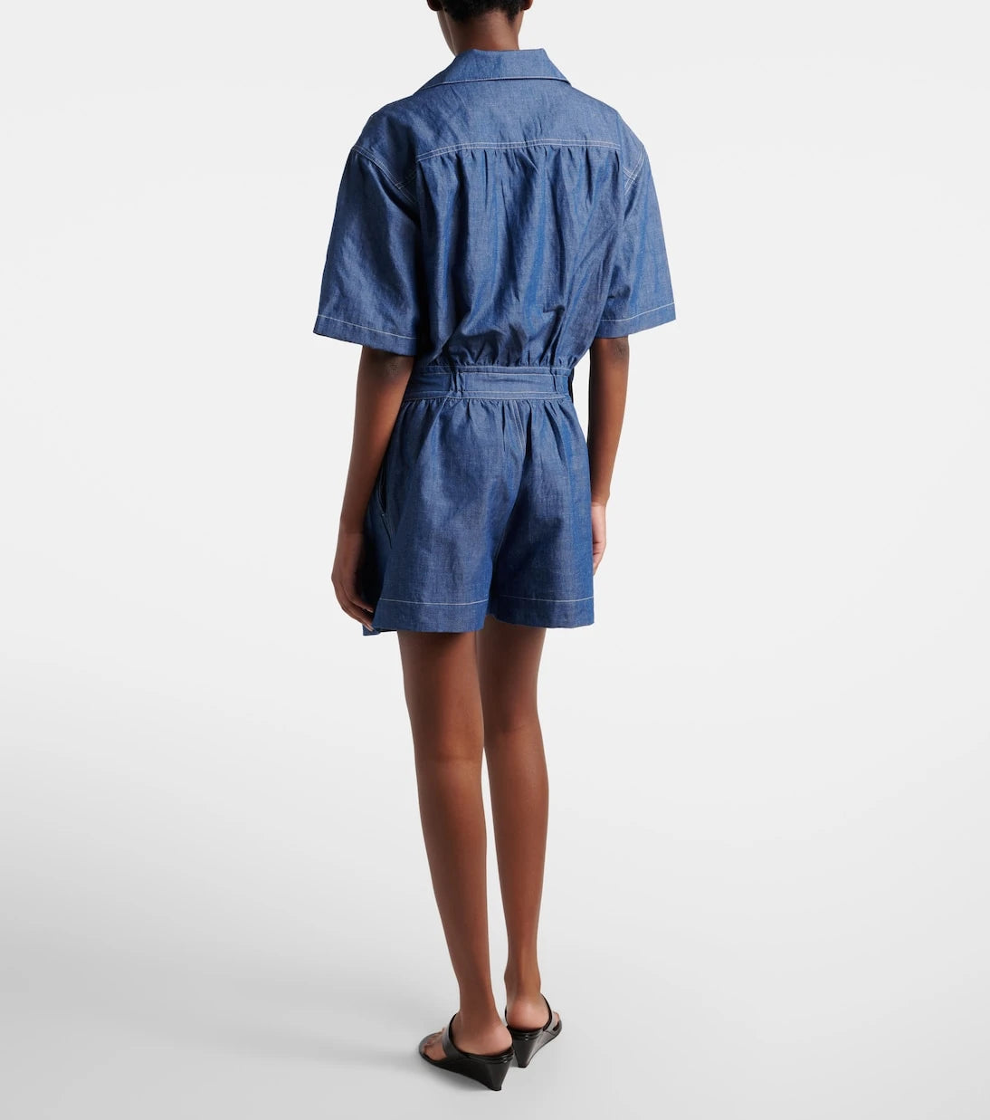 Prada - Cotton and linen chambray romper
