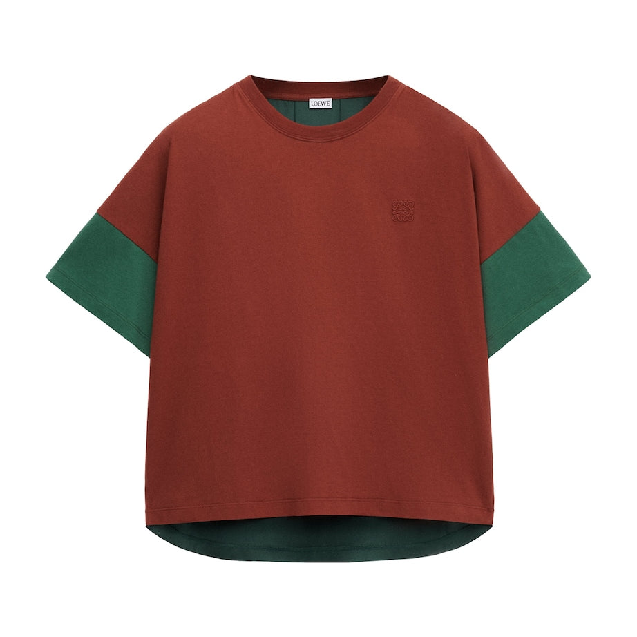 LOEWE Brown Cotton-Silk Box-Fit T-Shirt