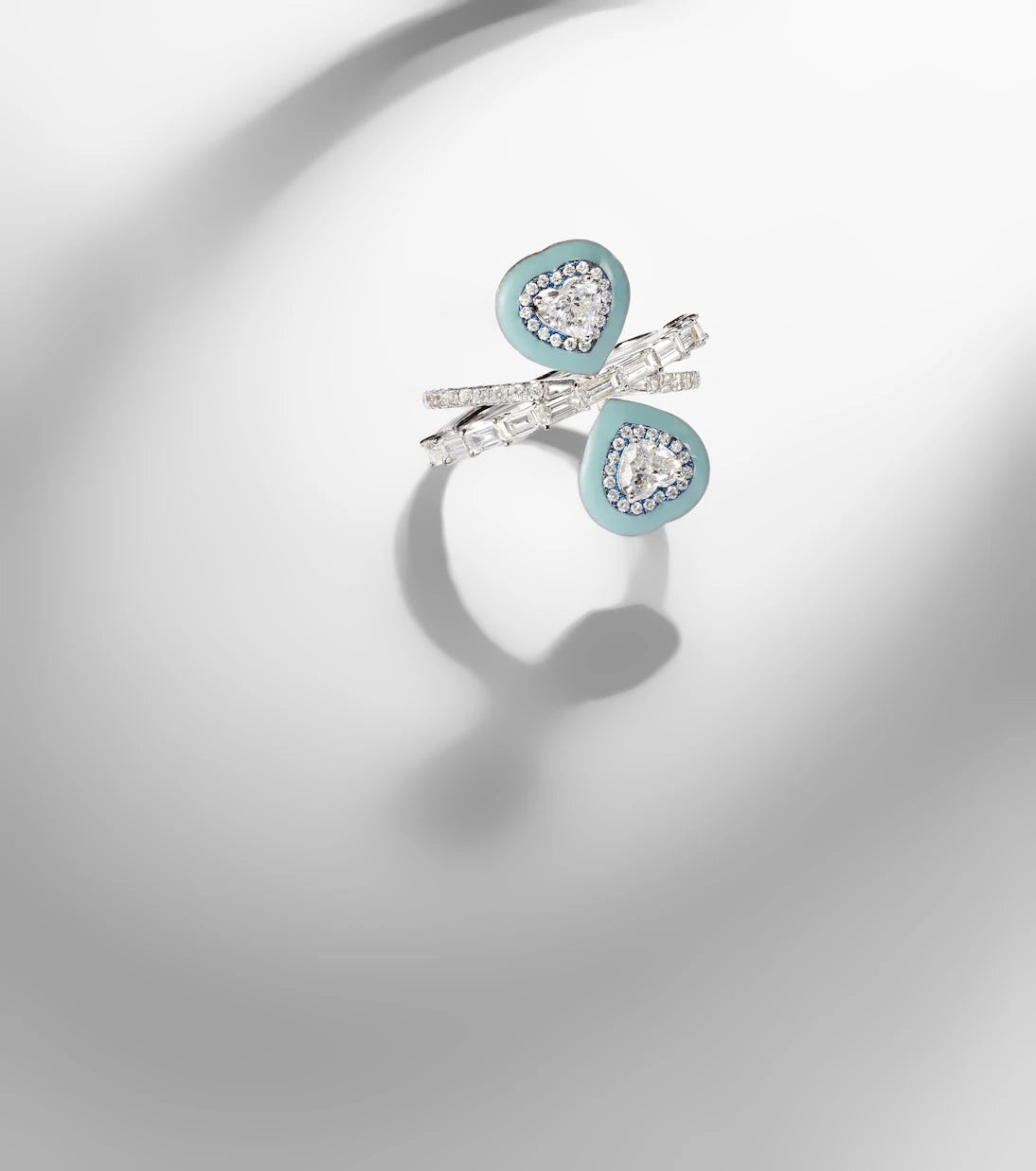 Kamyen - Mirror Love 18kt white gold ring with diamonds