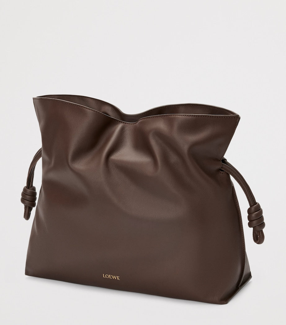 LOEWE Brown Large Leather Flamenco Purse