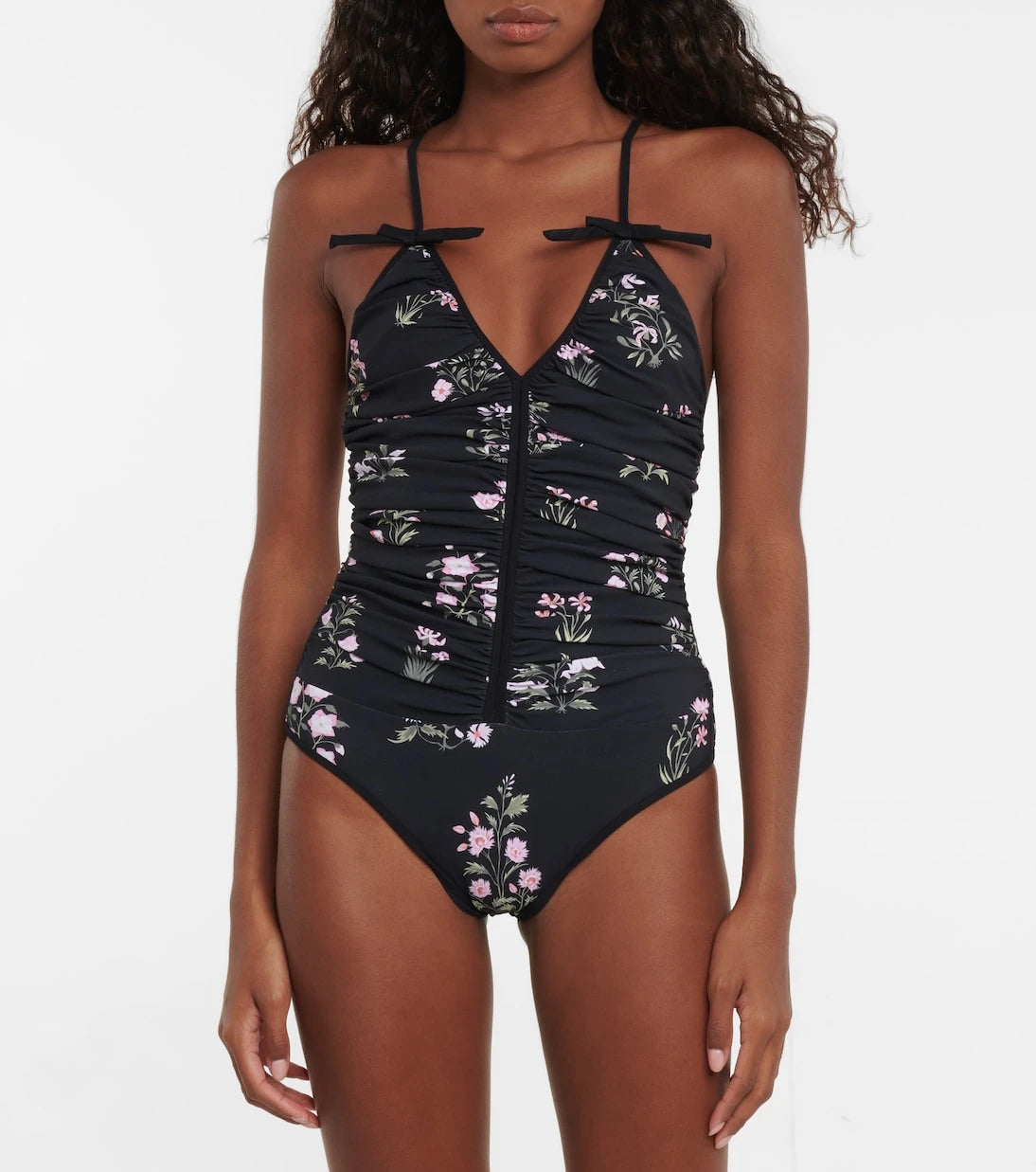 Giambattista Valli - Printed ruched swimsuit