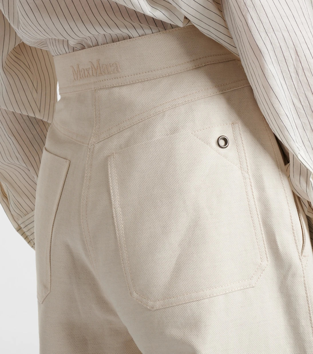 Max Mara - Oboli cotton and linen wide-leg pants