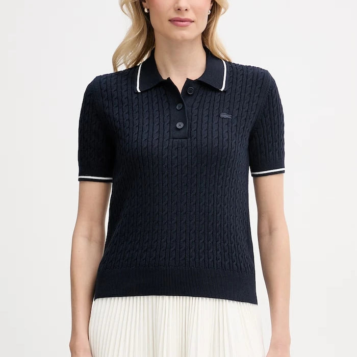 Lacoste kadın pamuklu polo yaka triko
