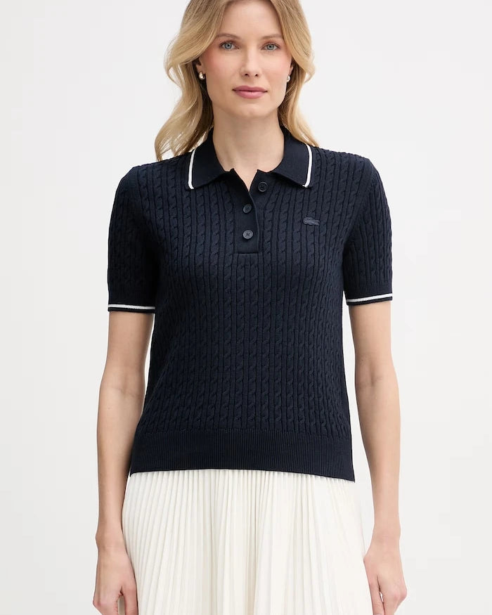 Lacoste kadın pamuklu polo yaka triko