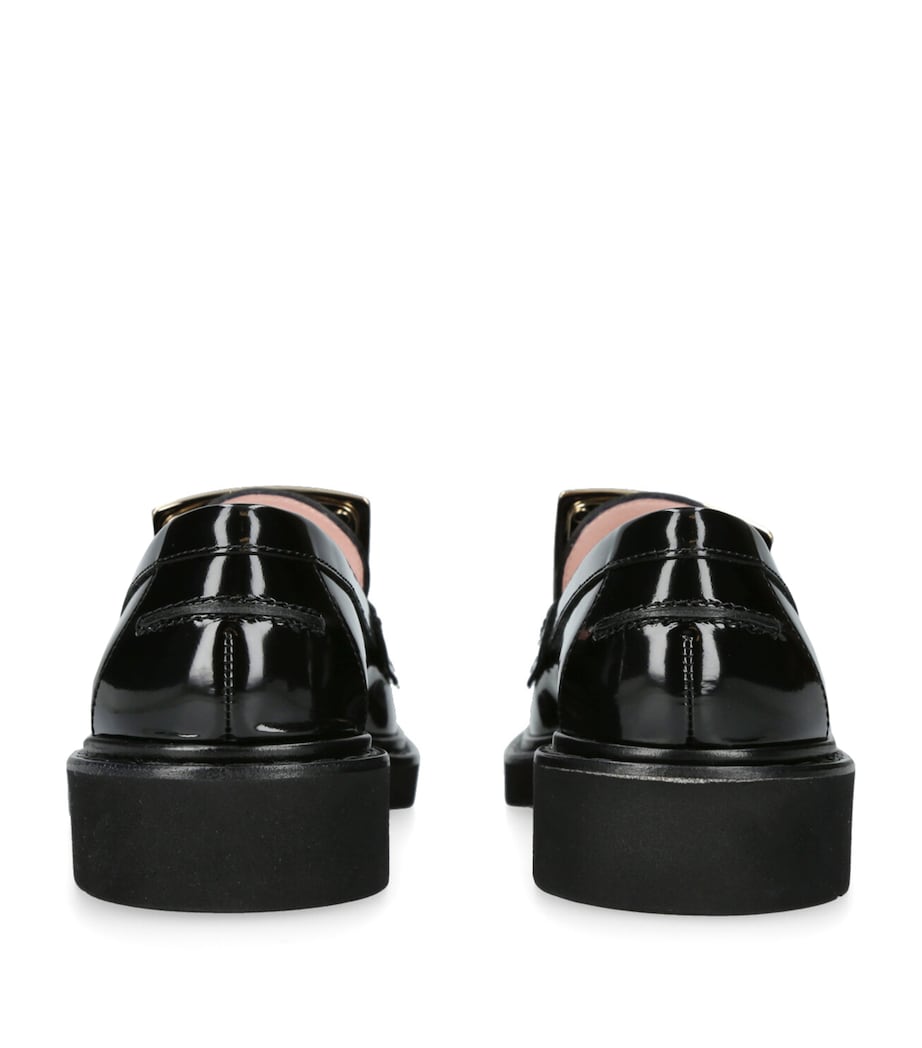 Roger Vivier Black Leather Viv' Rangers Loafers