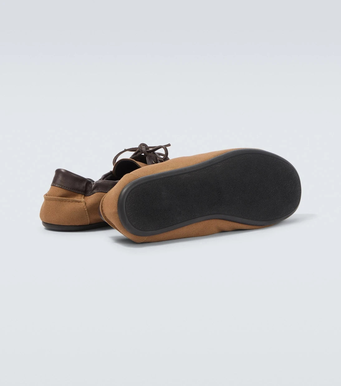 Prada - Shuffle leather-trimmed canvas boat shoes